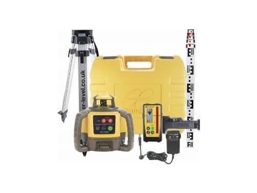 Topcon RL-H5A Rotary Laser Level Kit with LS-100D (mm/inch) Detector. Long Range Laser Grading Kit.